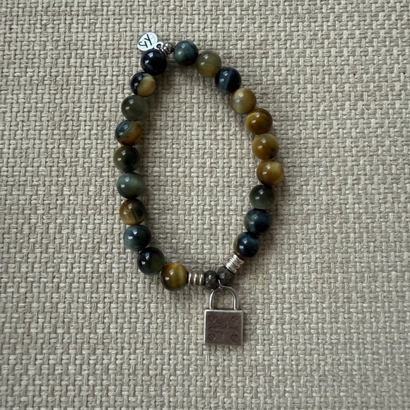 T Jazelle Unbreakable Sterling Silver Lock Bracelet in Dream Tiger's Eye - Picture 3 of 3